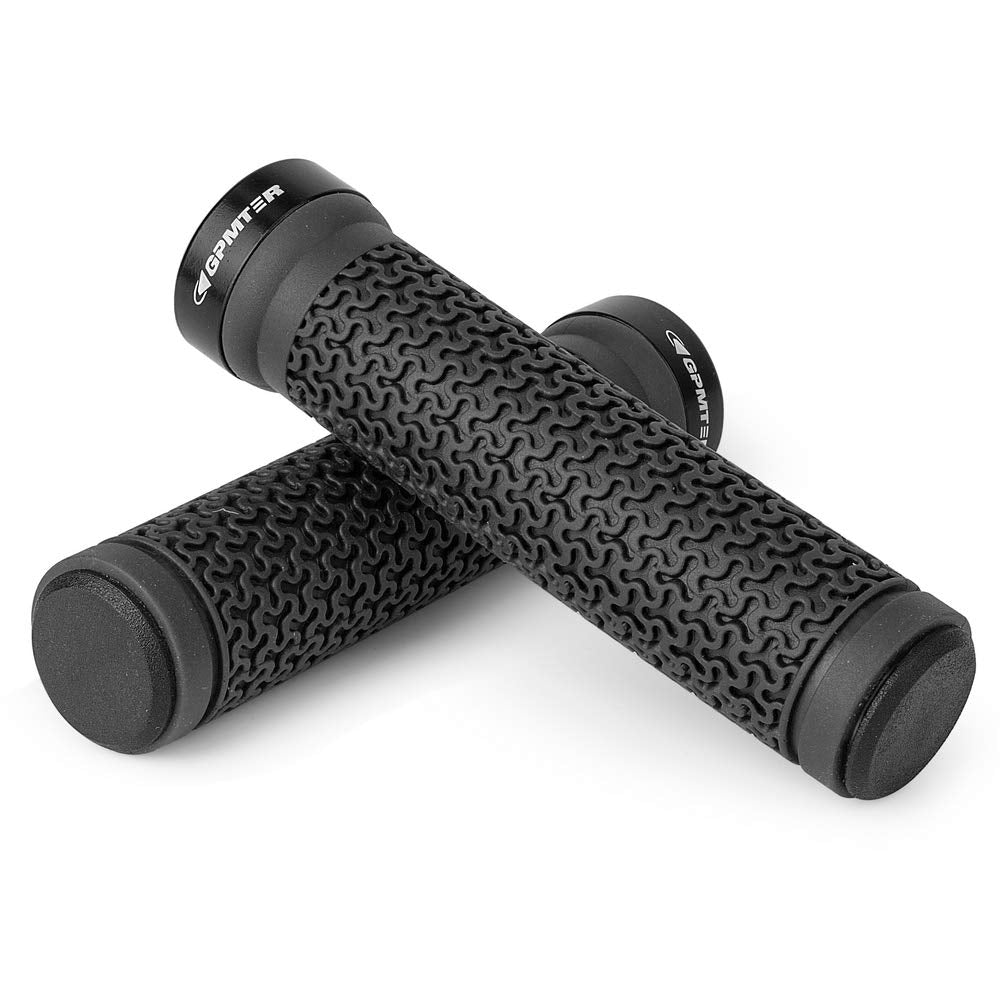 Bike Handlebar Grips, Single Lock on Bicycle Handle Bar, for BMX, Mountain, MTB, Beach Cruiser, Scooter, Folding Bike, Soft Non-Slip-Rubber Hand Grip Comfortable Ergonomic