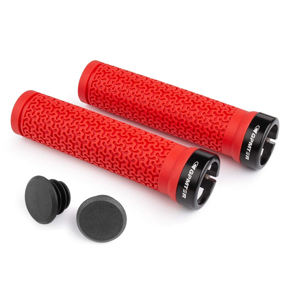 Bike Handlebar Grips, Single Lock on Bicycle Handle Bar, for BMX, Mountain, MTB, Beach Cruiser, Scooter, Folding Bike, Soft Non-Slip-Rubber Hand Grip Comfortable Ergonomic