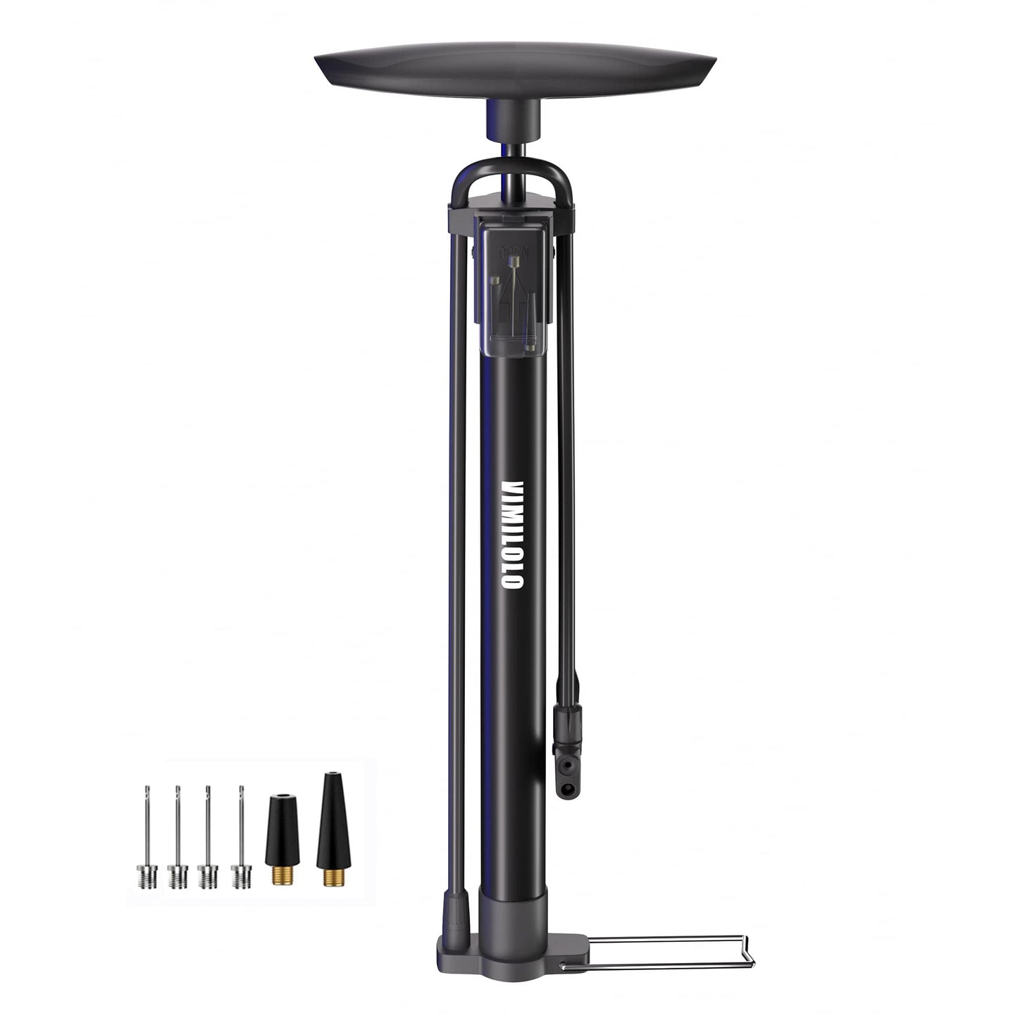 VIMILOLO Bike Pump, Air Bicycle Pump Inflator for Presta and Schrader Valve Tire Ball Bike Portable Pumps 160PSI & 11BAR