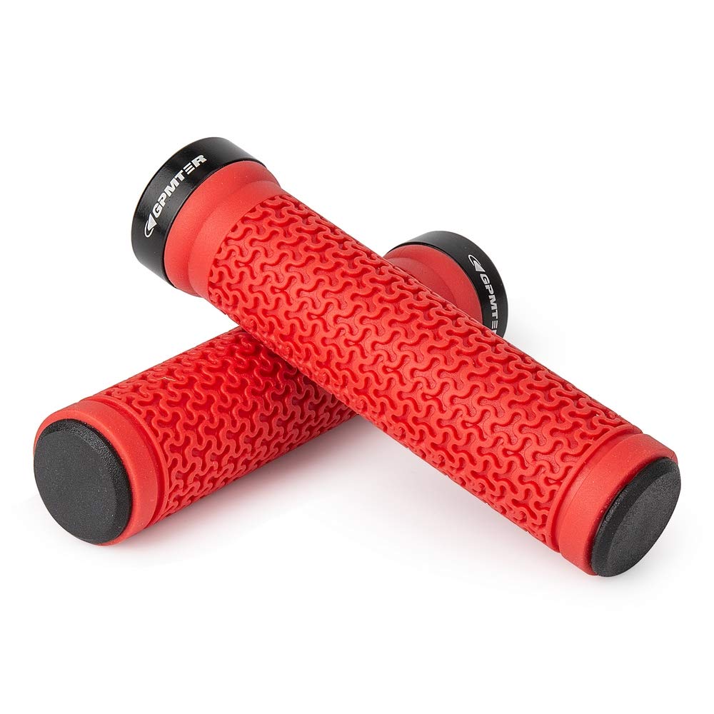 Bike Handlebar Grips, Single Lock on Bicycle Handle Bar, for BMX, Mountain, MTB, Beach Cruiser, Scooter, Folding Bike, Soft Non-Slip-Rubber Hand Grip Comfortable Ergonomic