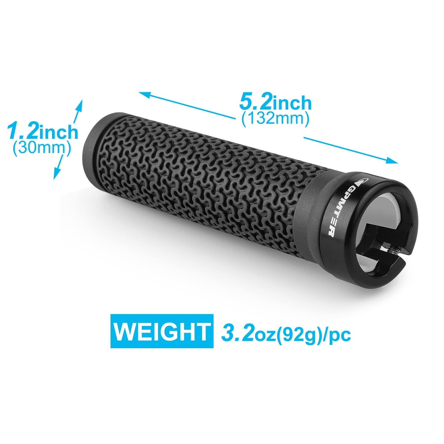 Bike Handlebar Grips, Single Lock on Bicycle Handle Bar, for BMX, Mountain, MTB, Beach Cruiser, Scooter, Folding Bike, Soft Non-Slip-Rubber Hand Grip Comfortable Ergonomic