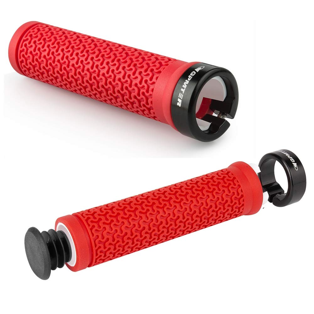 Bike Handlebar Grips, Single Lock on Bicycle Handle Bar, for BMX, Mountain, MTB, Beach Cruiser, Scooter, Folding Bike, Soft Non-Slip-Rubber Hand Grip Comfortable Ergonomic