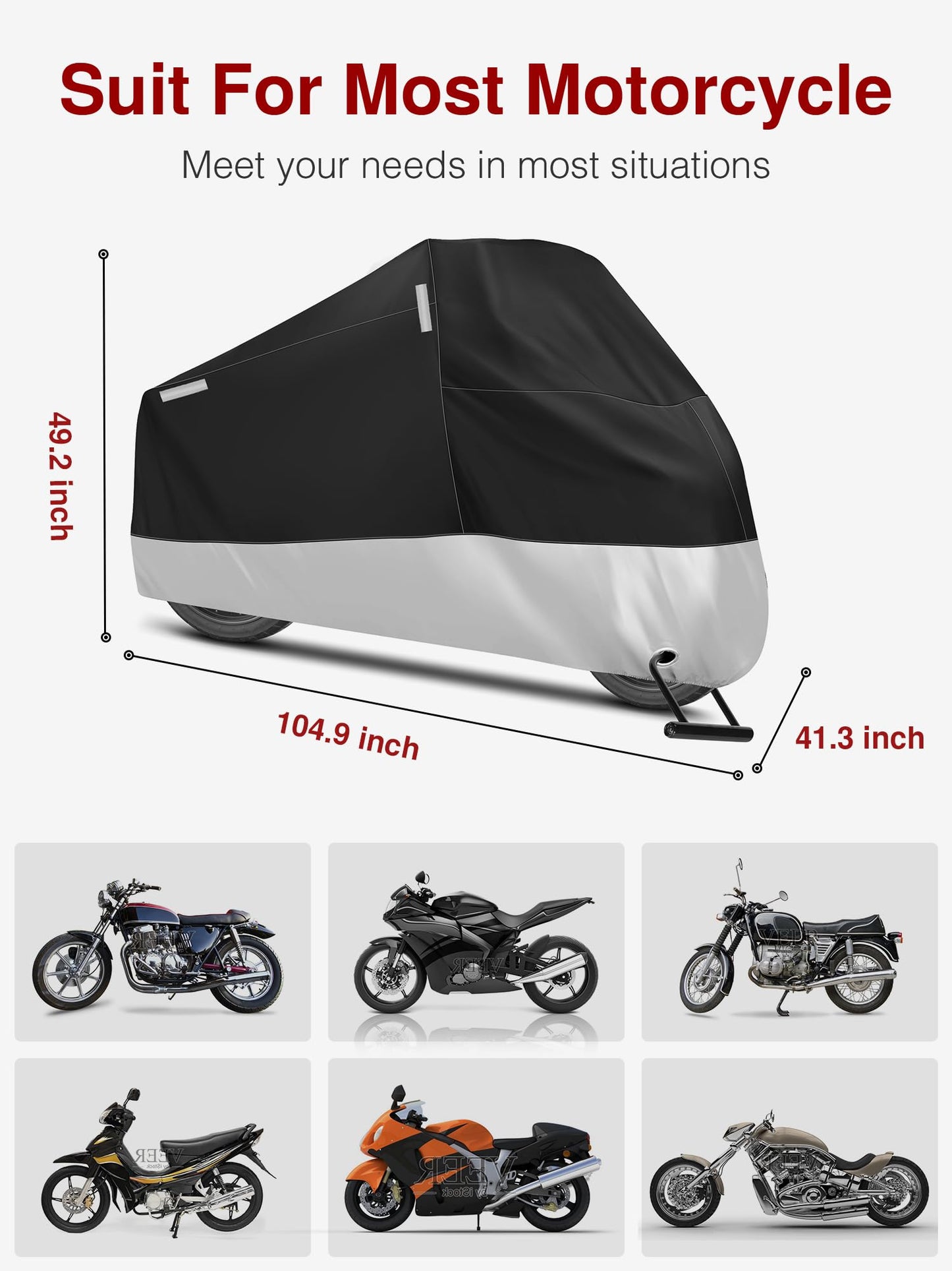 Puroma Bike Cover Outdoor Waterproof Bicycle Covers Rain Sun UV Dust Wind Proof with Lock Hole for Mountain Road Electric Bike