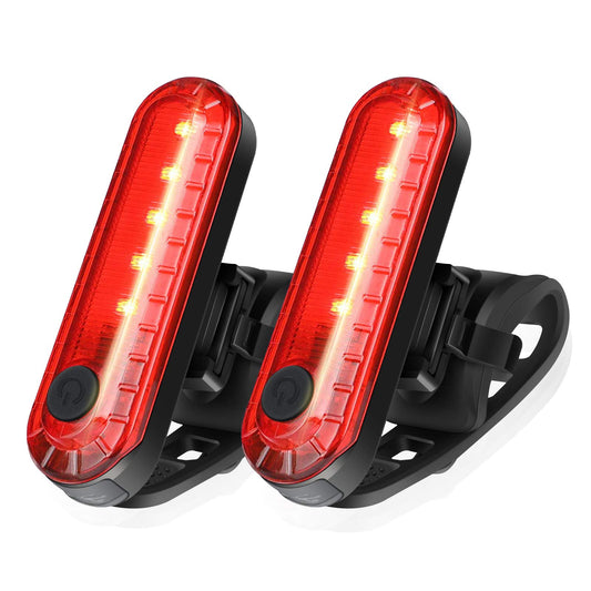 Ascher USB Rechargeable LED Bike Tail Light 2 Pack, Bright Bicycle Rear Cycling Safety Flashlight, 4 Light Mode Options for Adults Kids Men Women Road Mountain(2 USB Cables Included)