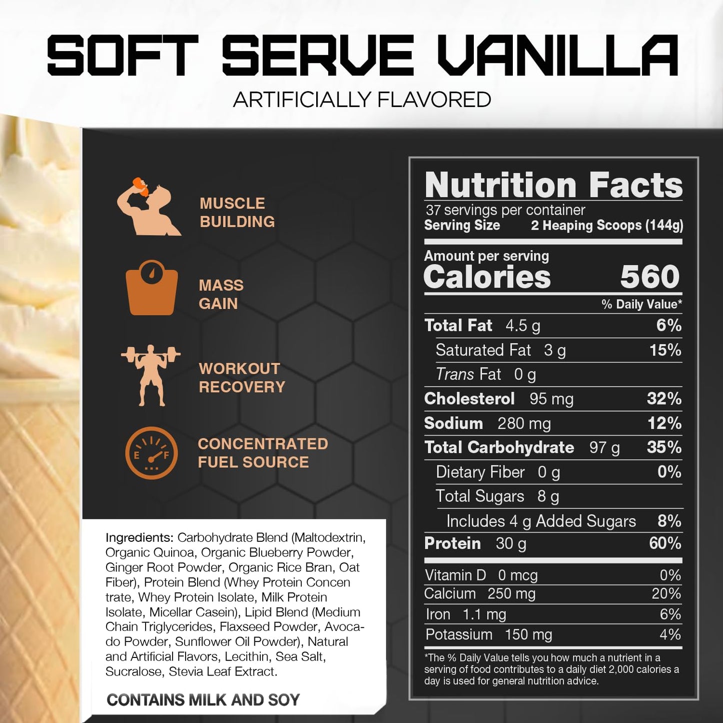 Rival Nutrition Clean Gainer - Soft Serve Vanilla, 10 lbs