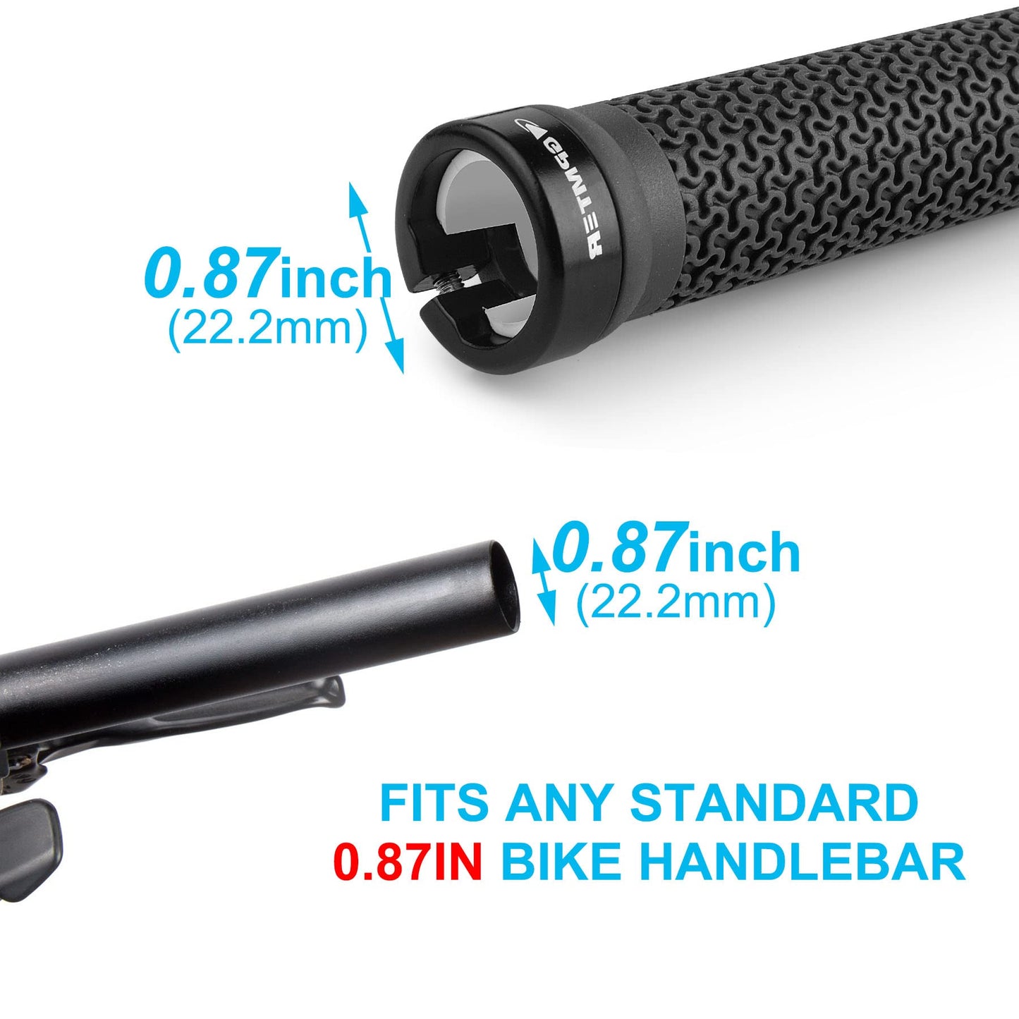 Bike Handlebar Grips, Single Lock on Bicycle Handle Bar, for BMX, Mountain, MTB, Beach Cruiser, Scooter, Folding Bike, Soft Non-Slip-Rubber Hand Grip Comfortable Ergonomic