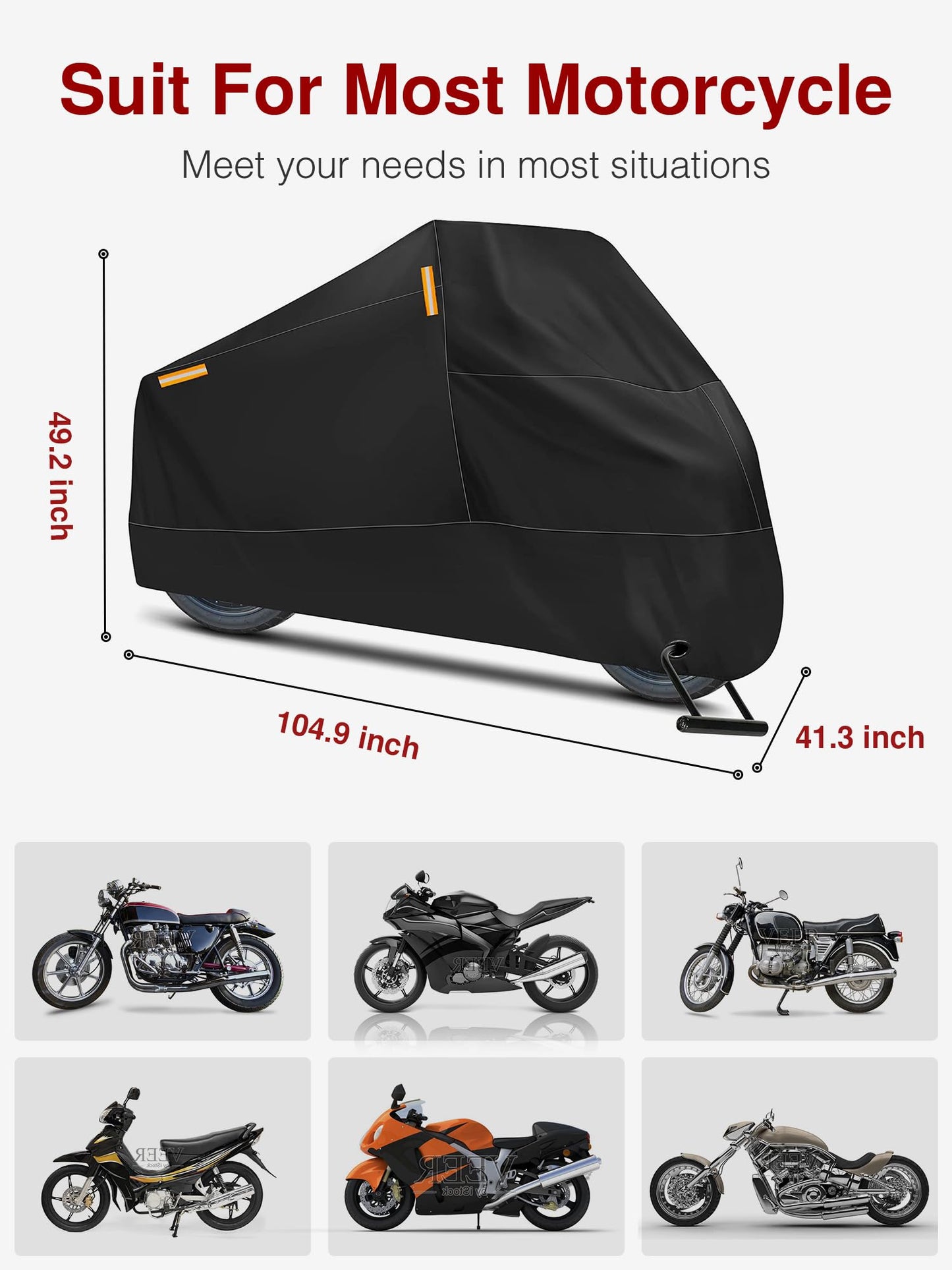 Puroma Bike Cover Outdoor Waterproof Bicycle Covers Rain Sun UV Dust Wind Proof with Lock Hole for Mountain Road Electric Bike