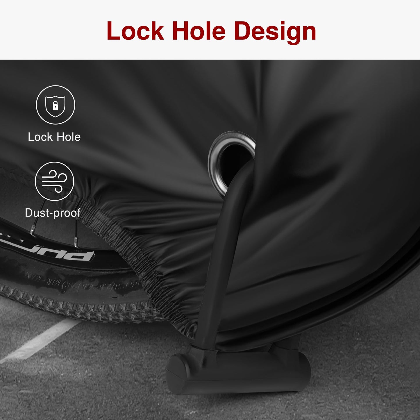 Puroma Bike Cover Outdoor Waterproof Bicycle Covers Rain Sun UV Dust Wind Proof with Lock Hole for Mountain Road Electric Bike