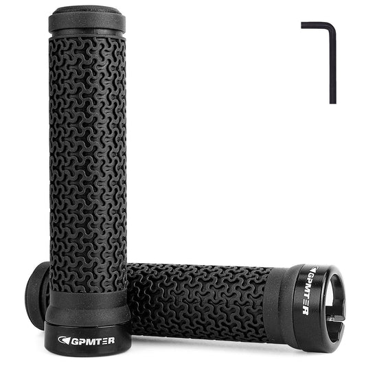 Bike Handlebar Grips, Single Lock on Bicycle Handle Bar, for BMX, Mountain, MTB, Beach Cruiser, Scooter, Folding Bike, Soft Non-Slip-Rubber Hand Grip Comfortable Ergonomic