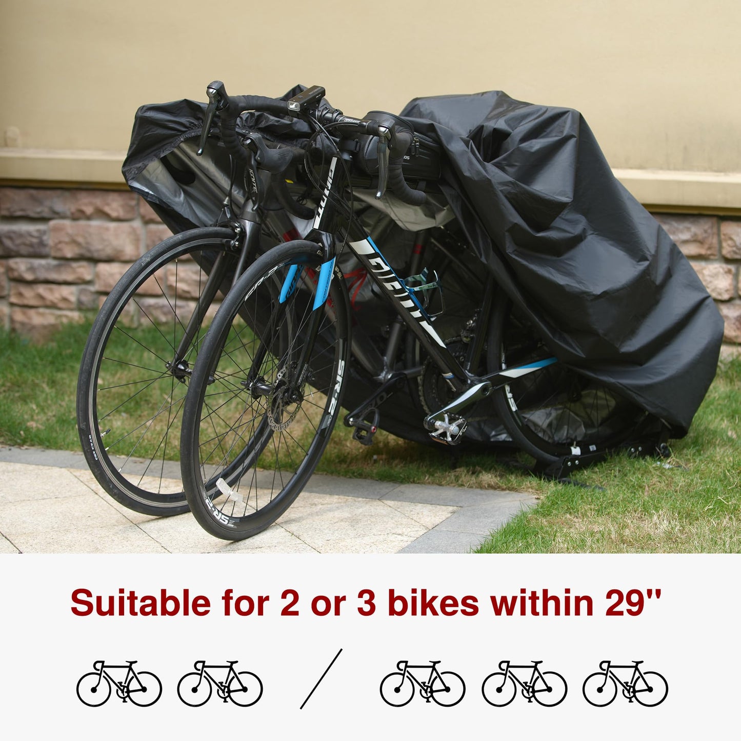 Puroma Bike Cover Outdoor Waterproof Bicycle Covers Rain Sun UV Dust Wind Proof with Lock Hole for Mountain Road Electric Bike