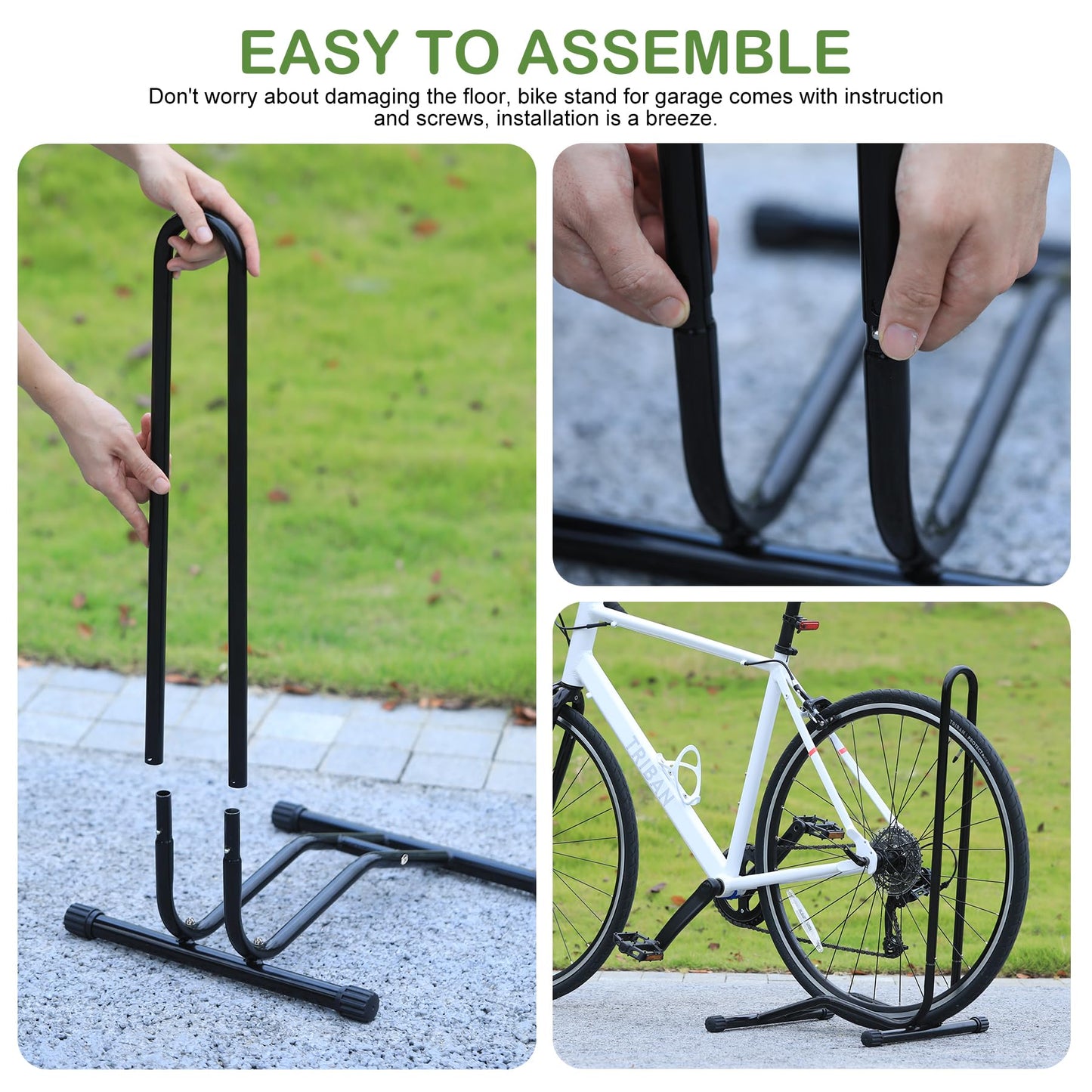 Bike Stand for Garage & Mountain Bikes – Space-Saving Bicycle Storage Solution, Floor Stand for Indoor & Outdoor Use