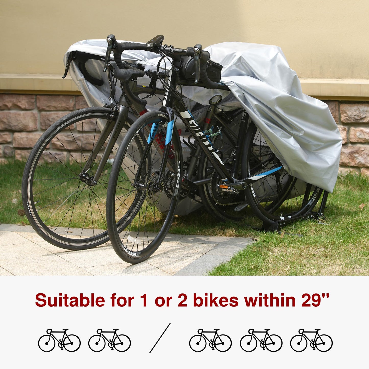 Puroma Bike Cover Outdoor Waterproof Bicycle Covers Rain Sun UV Dust Wind Proof with Lock Hole for Mountain Road Electric Bike