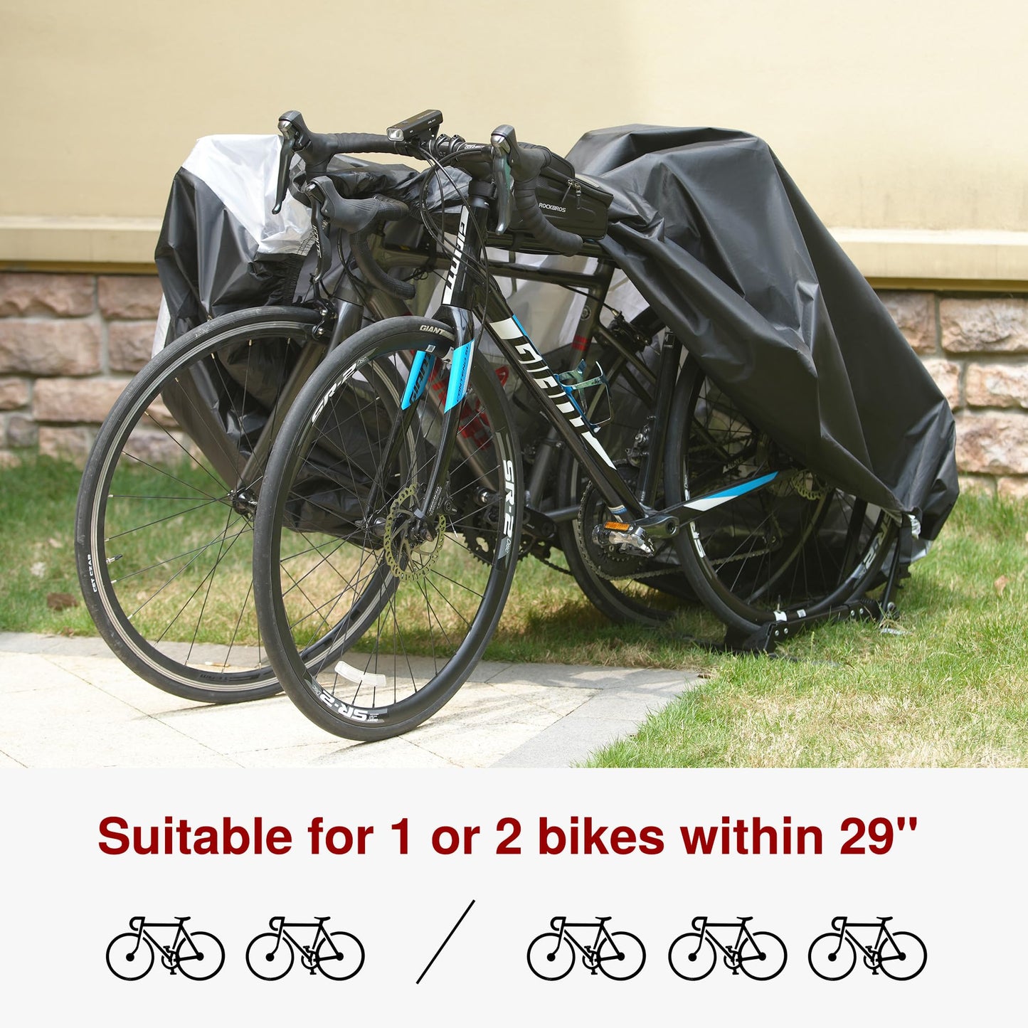 Puroma Bike Cover Outdoor Waterproof Bicycle Covers Rain Sun UV Dust Wind Proof with Lock Hole for Mountain Road Electric Bike