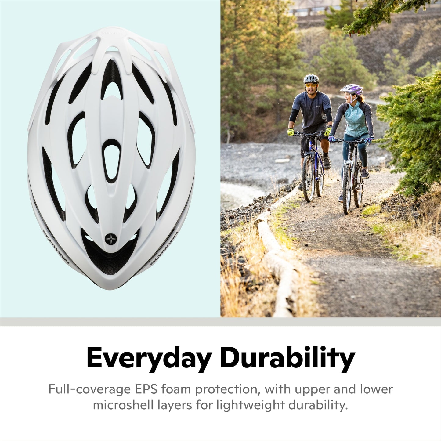 Schwinn Thrasher Bike Helmet for Adult Men Women Age 14+ with Suggested Fit 58-62cm, Multi-Mode Rear LED Light or No Light Option, Lightweight with Adjustable Side and Chin Strap, Bike Accessories